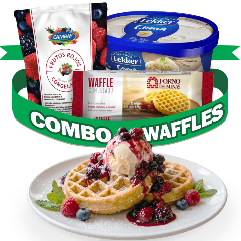Combo Waffles - Waffles 6ud, Helado de Crema 900ml, Frutos Rojos 500g Combo Waffles - Waffles 6ud, Helado de Crema 900ml, Frutos Rojos 500g