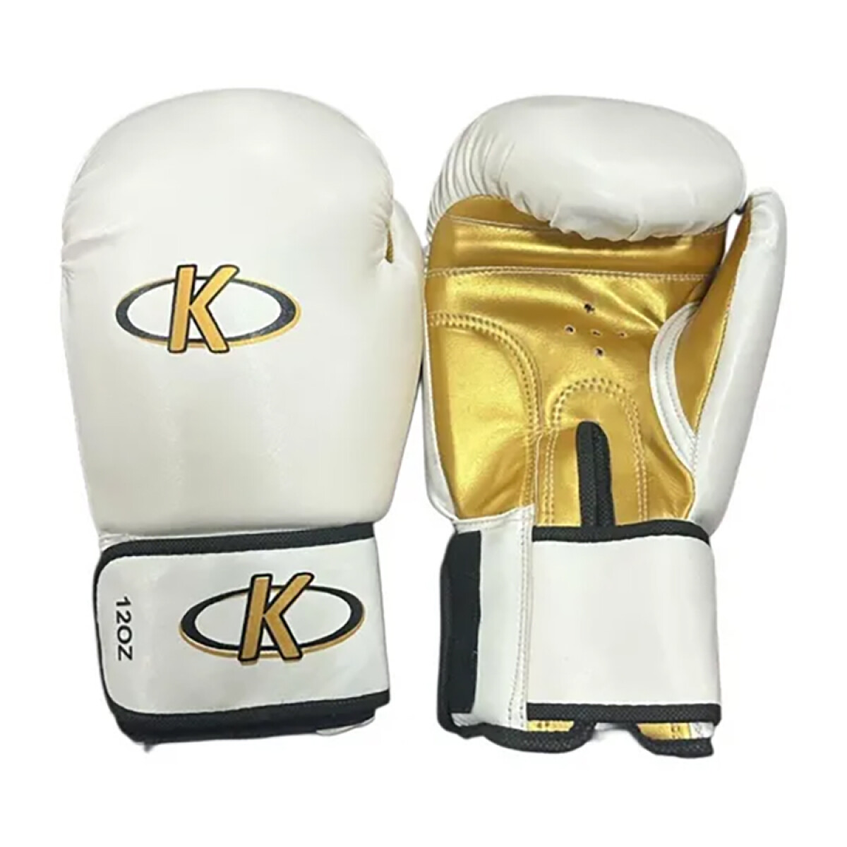 Guante Boxeo PU Knex 8oz Blanco/Dorado - BLANCO-DORADO 