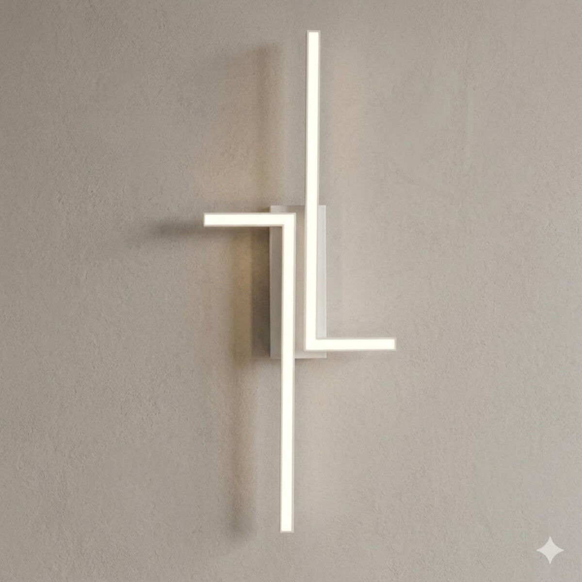 Aplique Led minimalista Diseño doble L 20W Cálido - BLANCO 