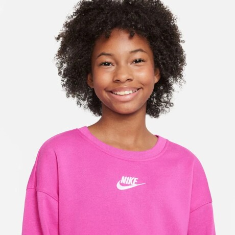 Buzo Nike Niño Club Flc Bf Crew Lbr Active Fuchsia White S/C