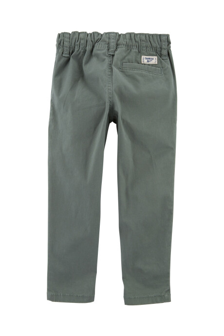 Pantalón de algodón, ajustado, verde Sin color
