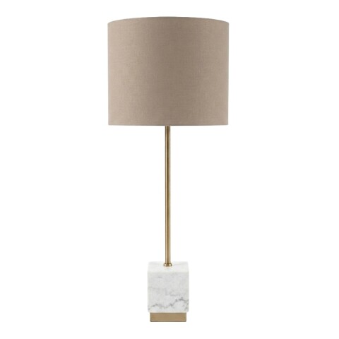 LAMPARA P/MESA BEIGE/BCO/DORADO Unica