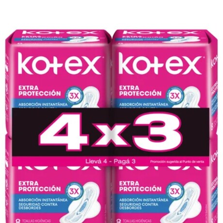 Kotex Toallas Femeninas Normal con Alas Pack 4x3 (32 Unidades) – Protección Diaria Cómoda y Segura Kotex Toallas Femeninas Normal con Alas Pack 4x3 (32 Unidades) – Protección Diaria Cómoda y Segura