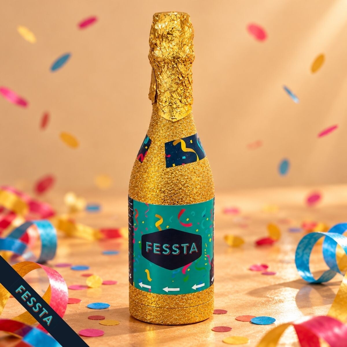 Cañón de Papelitos Diseño Botella 
