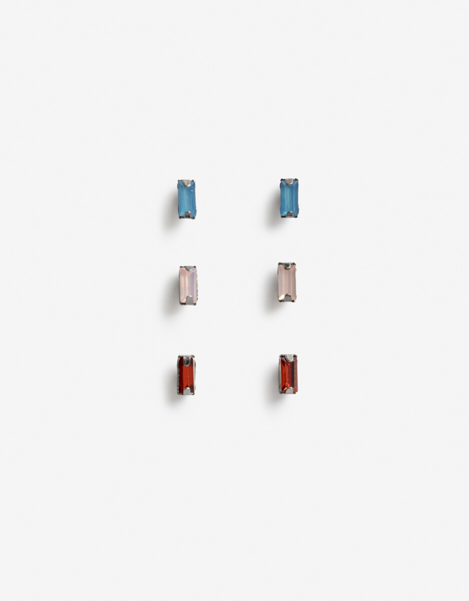 Set De Aros Strass Multicolor 