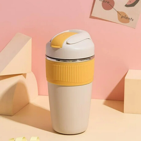 Vaso térmico con tapa hermética 450ml Blanco