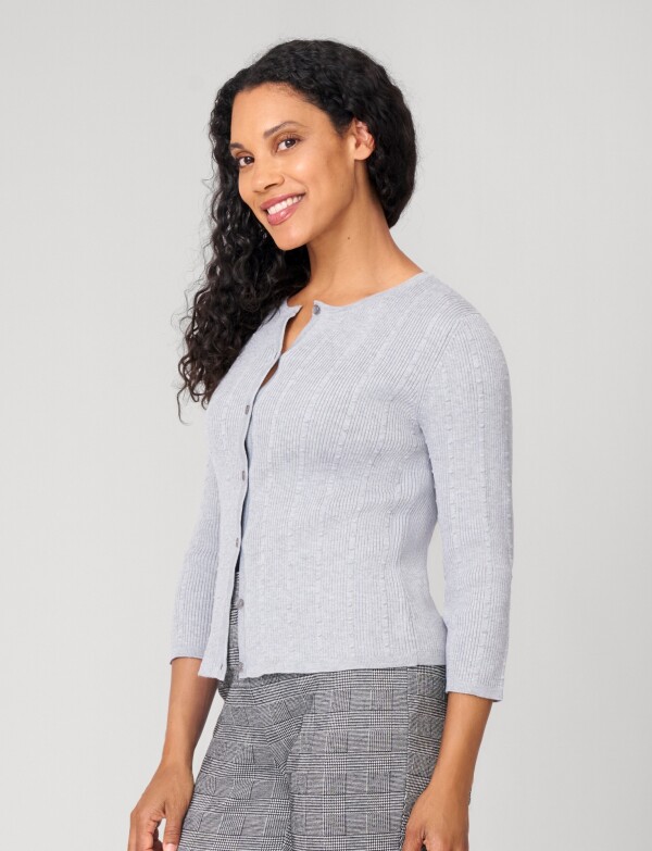 Cardigan Tejido Texturado GRIS