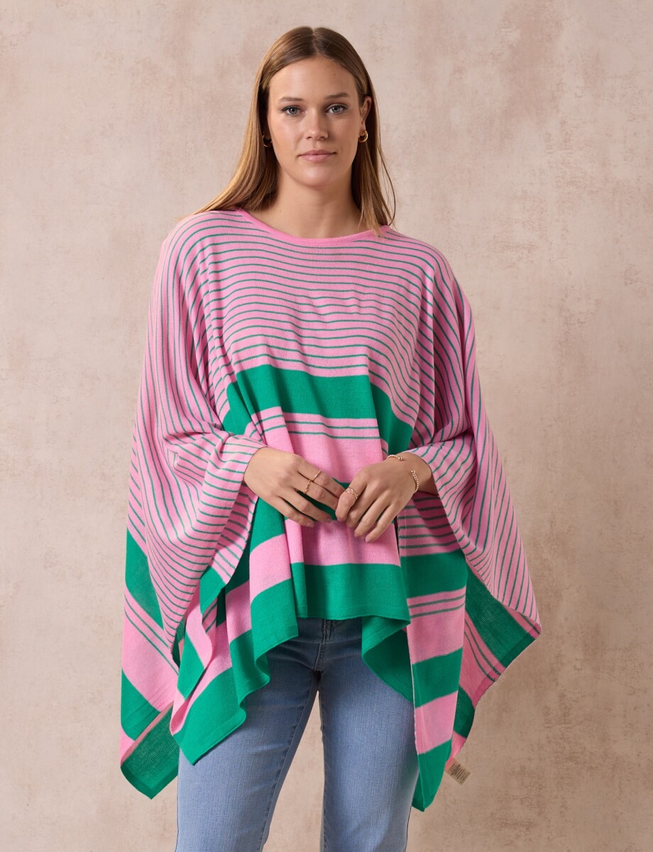 Poncho Lineas - Rosa/multi 