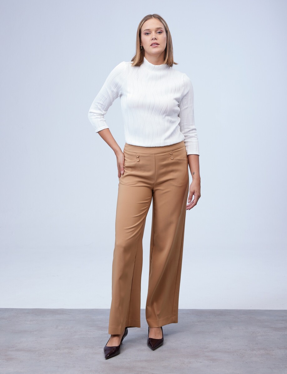 Pantalon Wide Leg - Tostado 