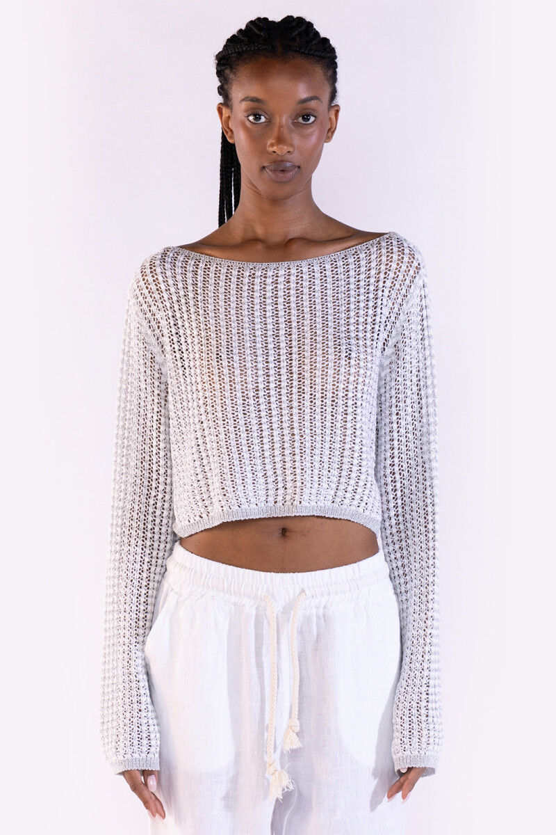 CROP SWEATER Silver