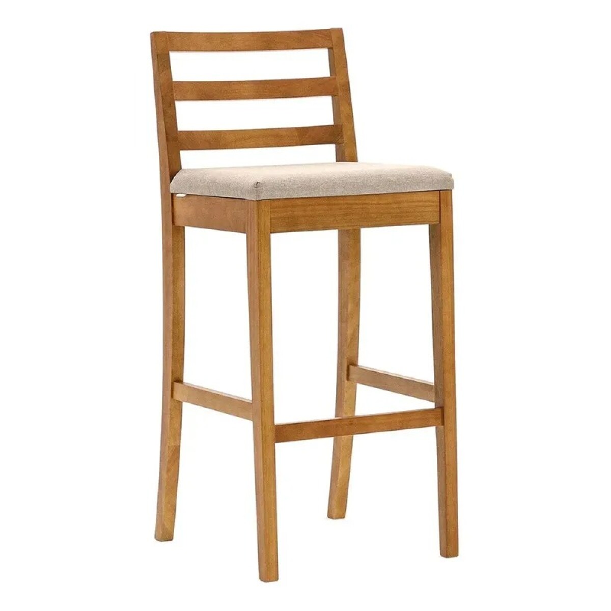 BANCO ALTO DE BARRA - TAPIZADO TELA BEIGE 