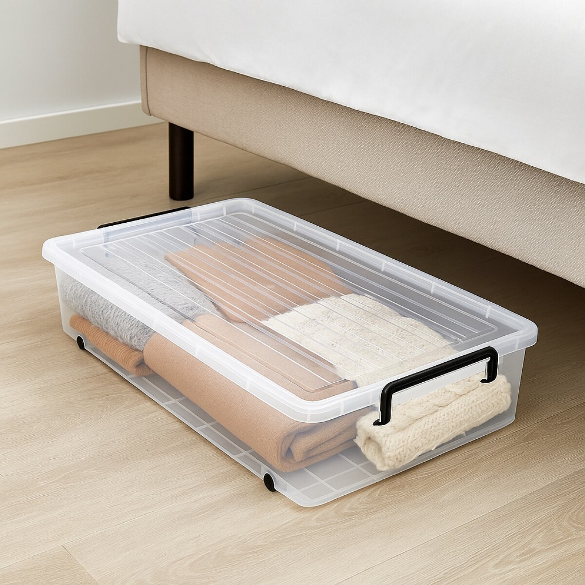 CAJA ORGANIZADORA CON RUEDAS CHATA 38 LITROS - Sin color 