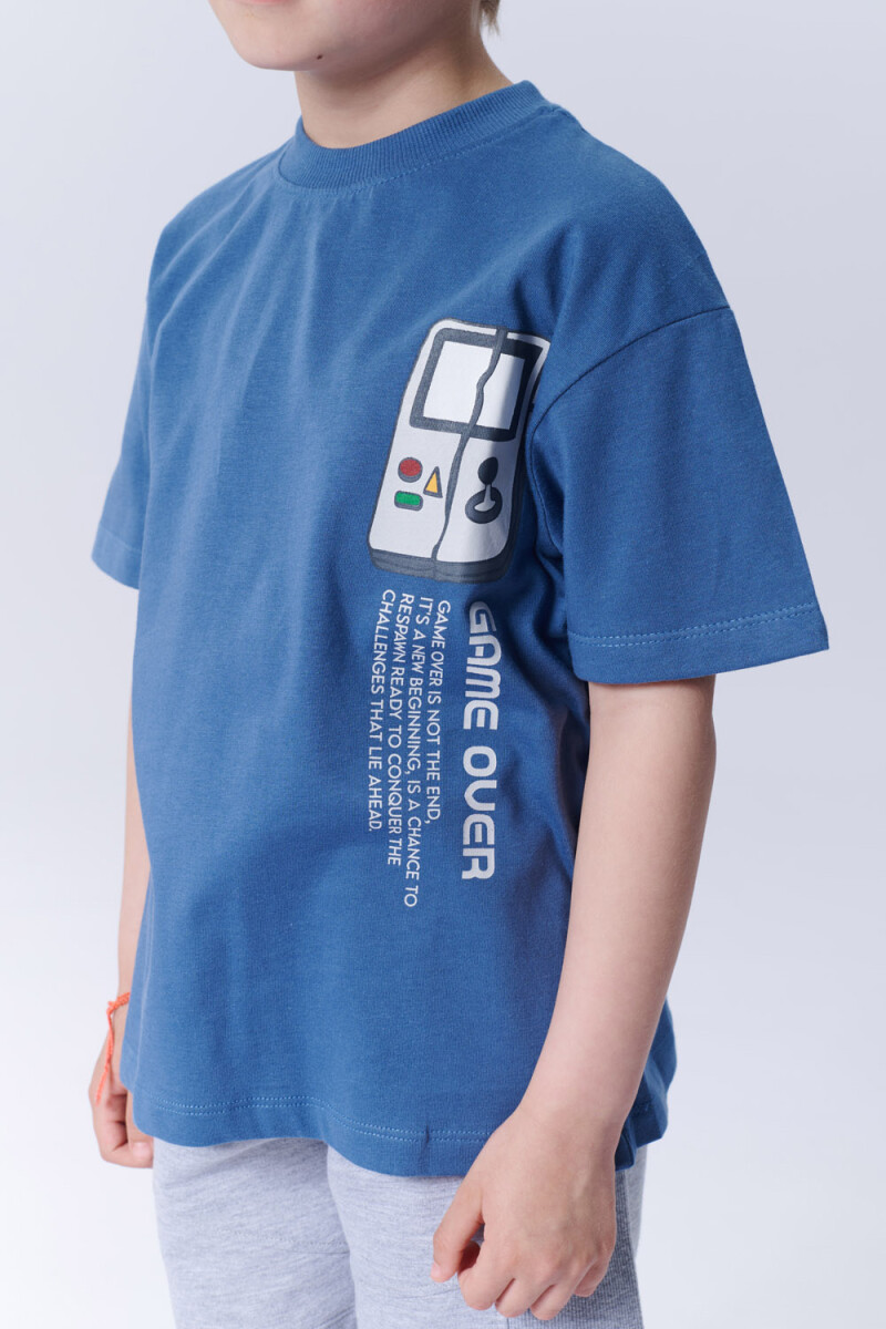 Remera algodón Gamer Azul
