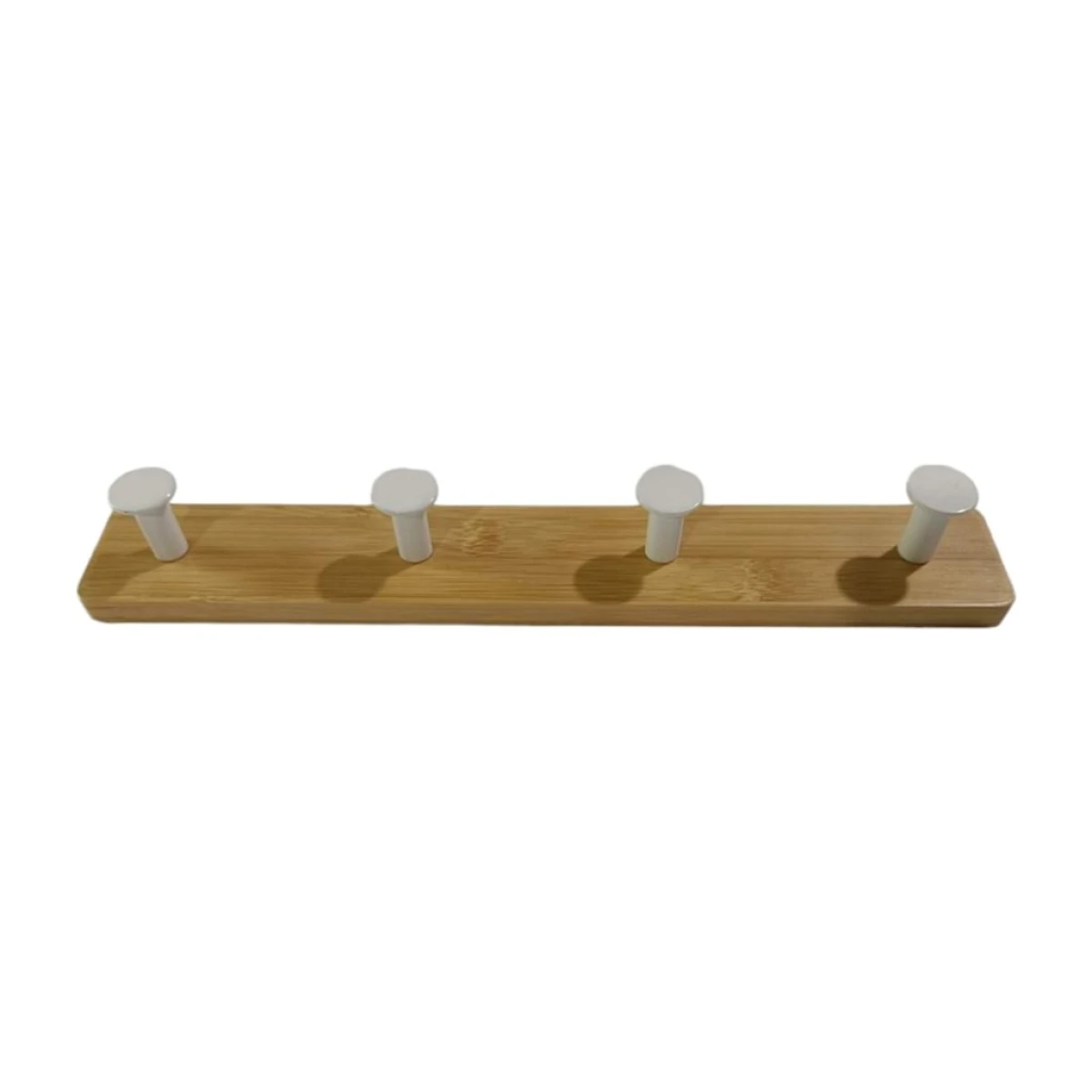 PERCHERO DE PARED 4 COLGADORES BAMBOO NATURAL/BCO 