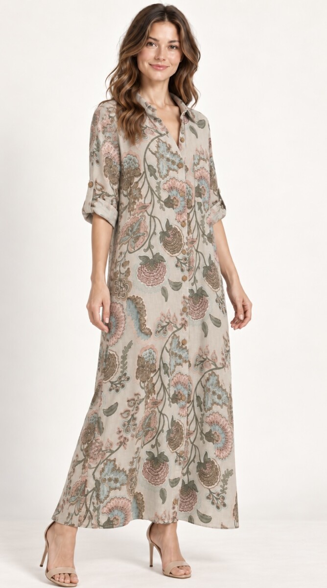 VESTIDO CAMISERO ALLI - Beige 