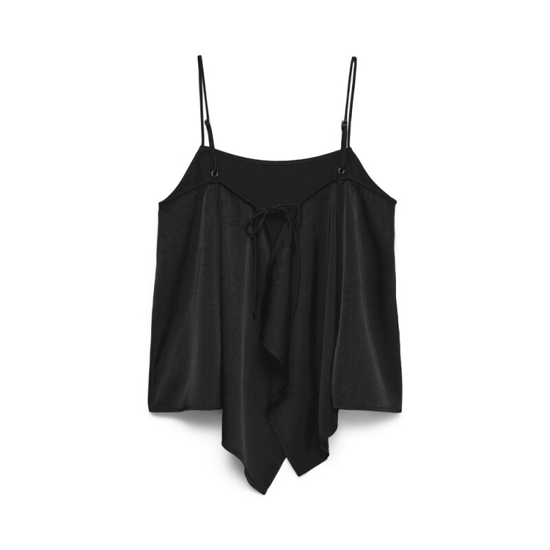 VMMOLLIE DRAPY SINGLET TOP WVN GA BLACK