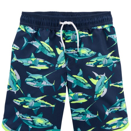 Short de Baño Carters Tiburón con Protección Upf 50+ AZUL-VERDE