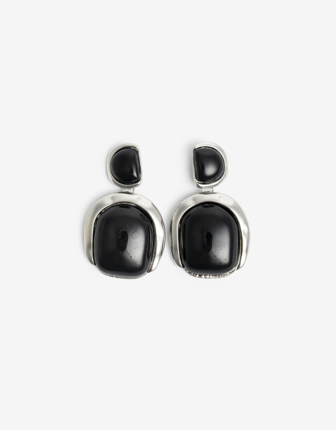 Aros Colgantes Cortos Resina Aros Colgantes Cortos Black Resin - Negro