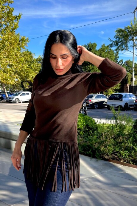 Buzo con flecos Fatima Marrón