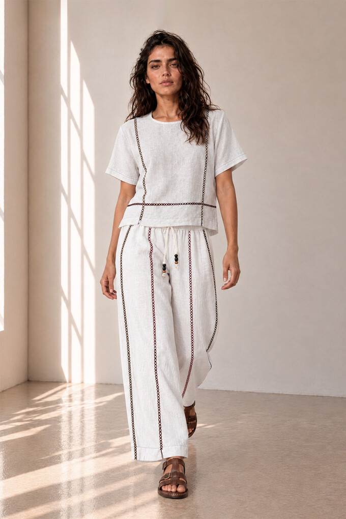 PANTALON LINO CRUZ BLANCO