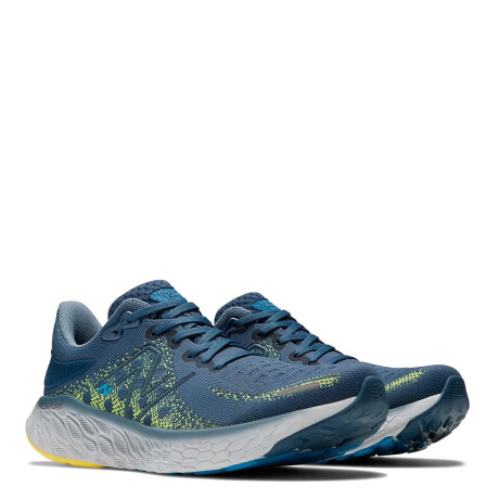 Championes de Hombre New Balance Fresh Foam 1080 V12 Azul Piedra - Amarillo