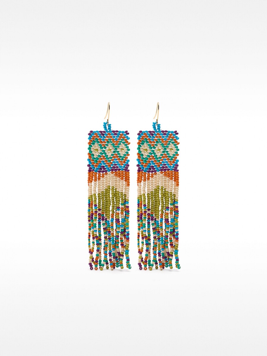 Pendientes Largos Étnicos Multicolor multicolor
