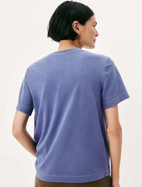 CAMISETA BÁSICA DE ALGODÓN AZUL
