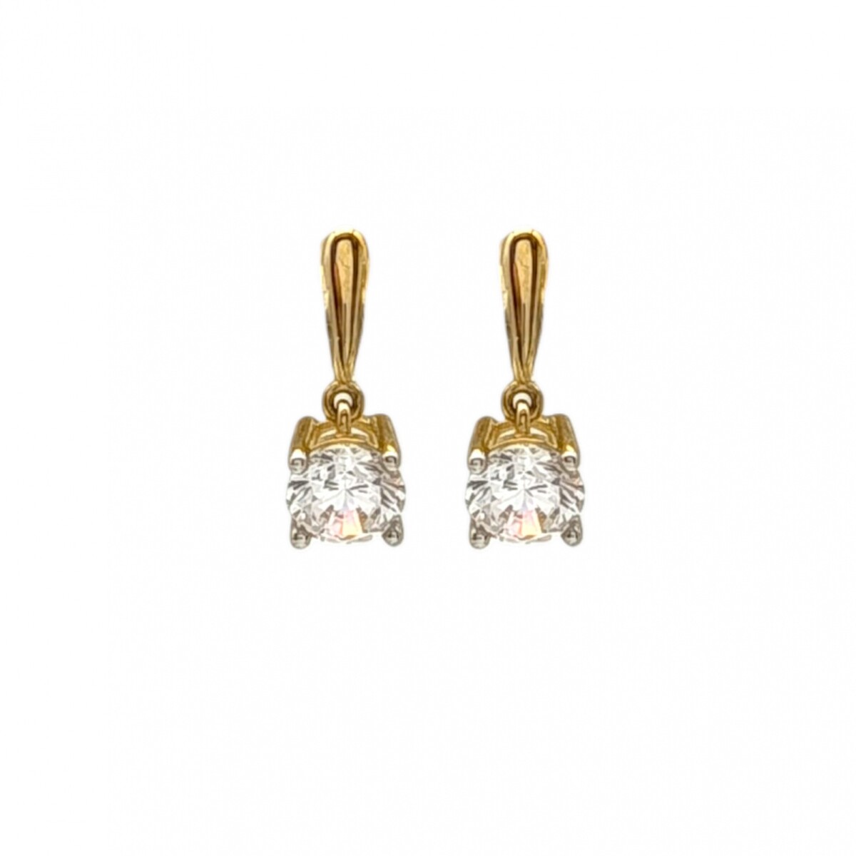 Caravanas Solitario colgante - Oro bajo - Sin piedra- CA8293 - sinpiedra 