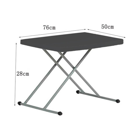 Mesa Plegable Auxiliar Camping Jardín 76x50x28cm Negro