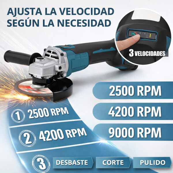 Amoladora Inalámbrica Con 2 Baterías 21v + Maletin AMOLADORA INALAMBRICA 2 BAT VAR1364