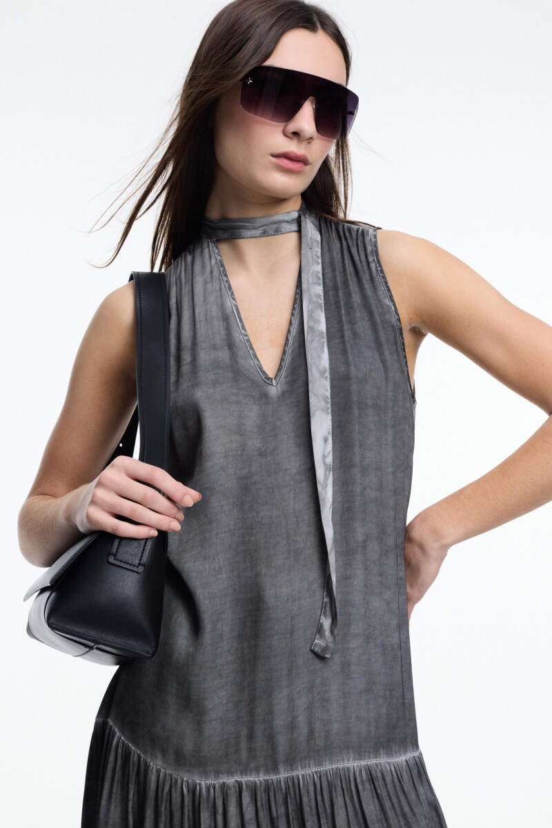 VESTIDO HALTER Gris