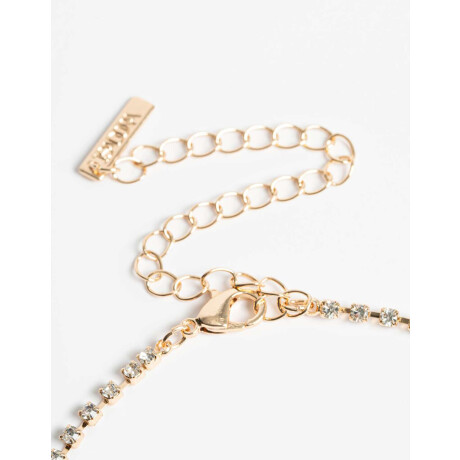 Collar Corto Strass Dorado