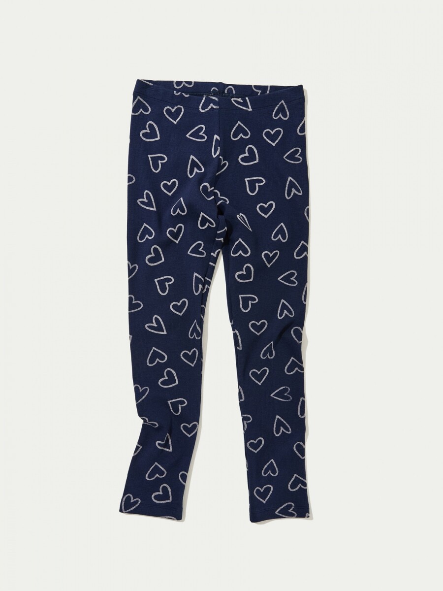 CALZA INFANTIL ESTAMPADA EN TELA ACANALADA - AZUL 