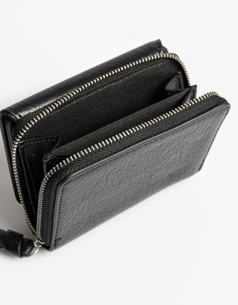 Billetera Solapa Billetera Con Solapa Negra - Negro