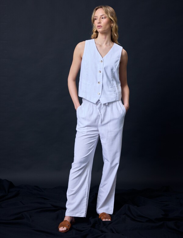 Pantalon Lino BLANCO