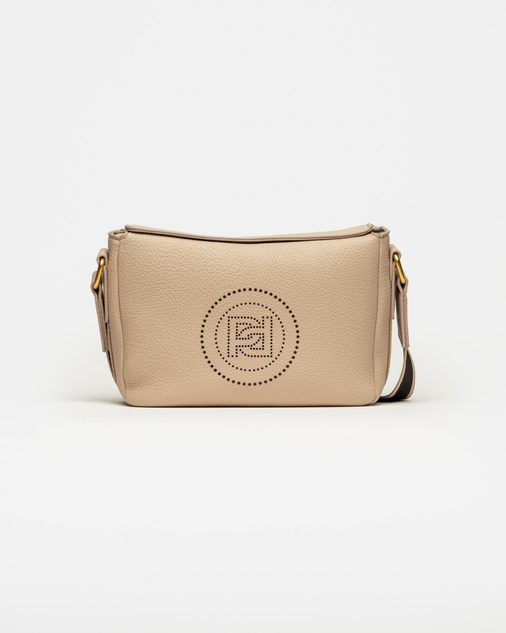 Bandolera Key en efecto cuero graneado Natural