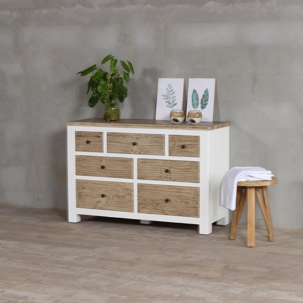 CÓMODA MADERA BLANCO AREZZO