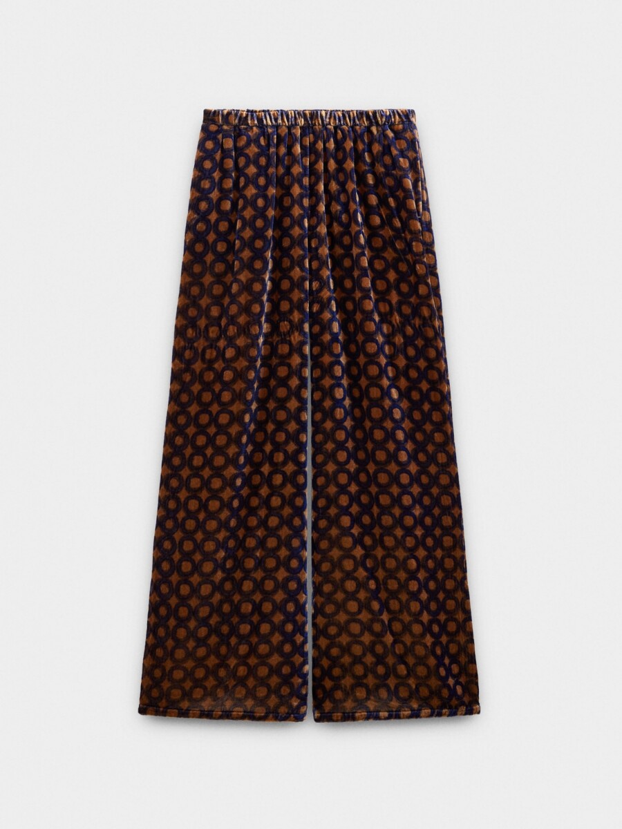 Pantalón Aterciopelado Con Estampado De Círculos multicolor