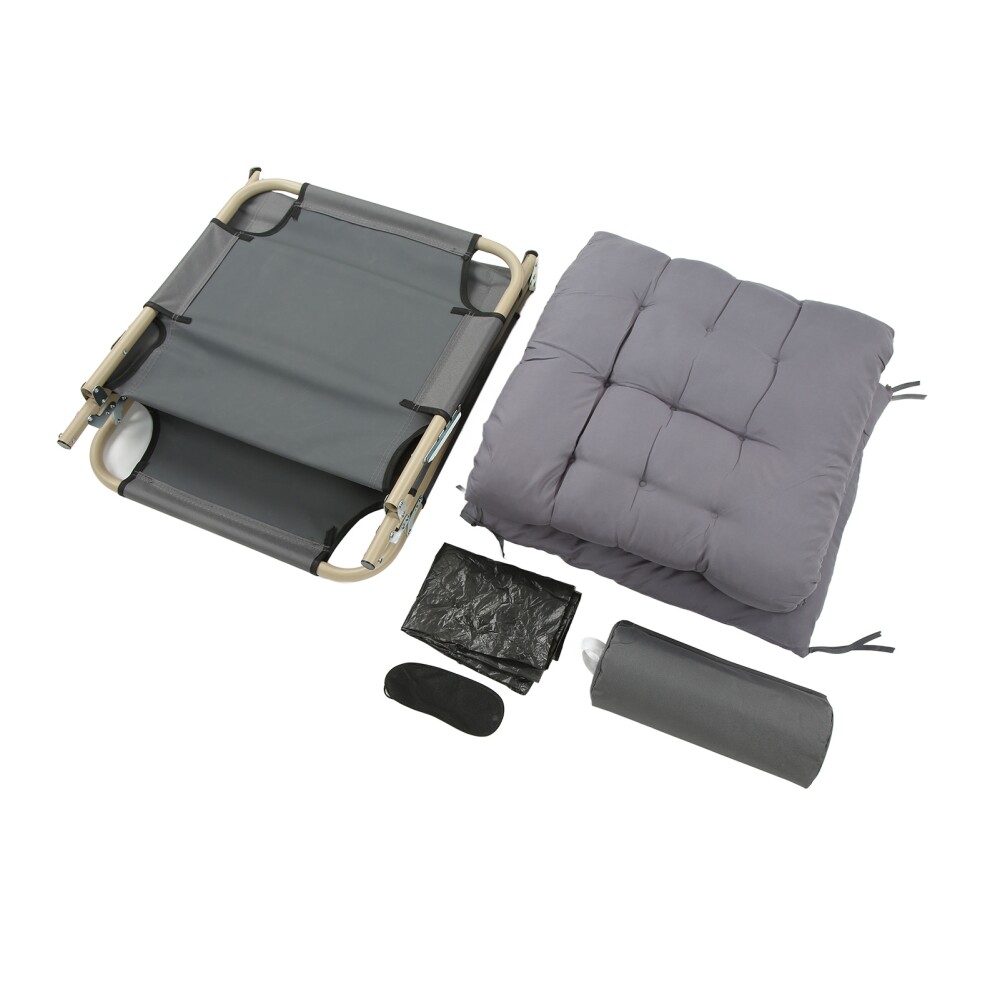Catre plegable acolchonado Gris