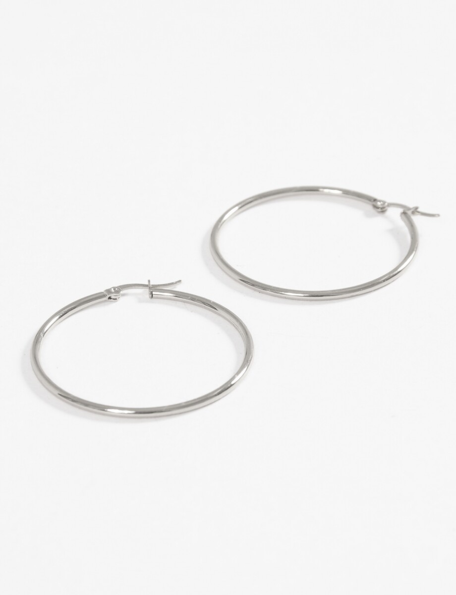 Aros acero extra large - plateado 