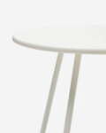 Mesa redonda de exterior Montjoi de acero con acabado blanco Ø 70 cm