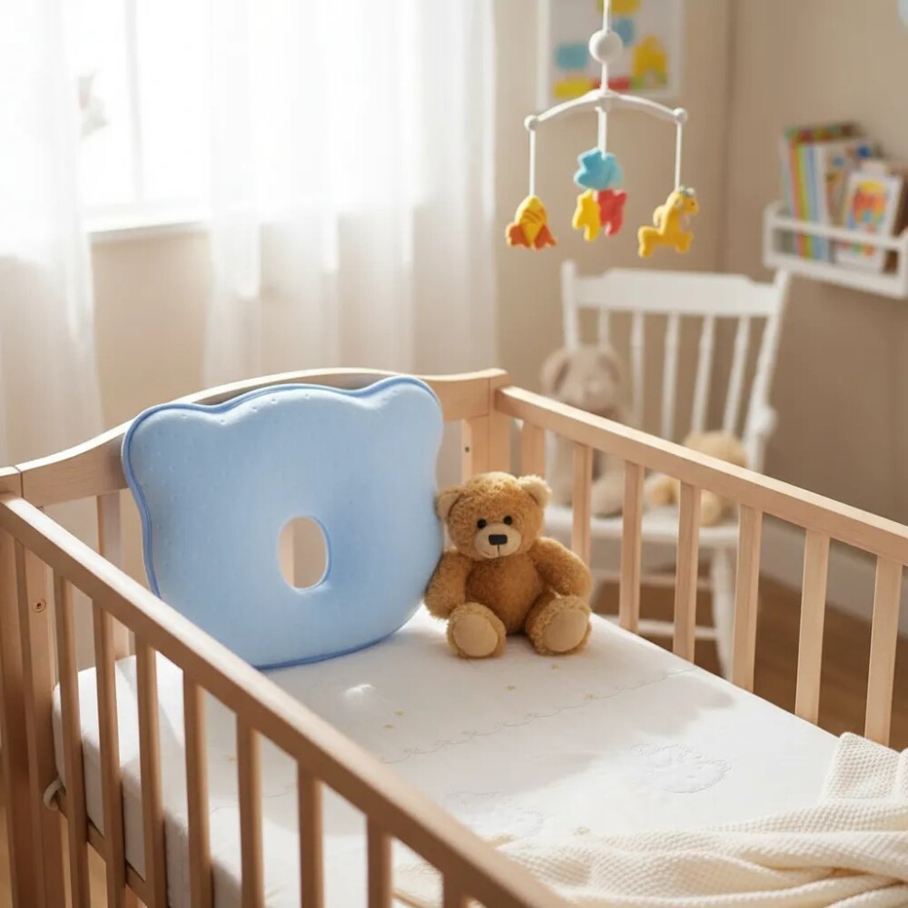 Almohada anti cabeza plana BUBA OSO celeste