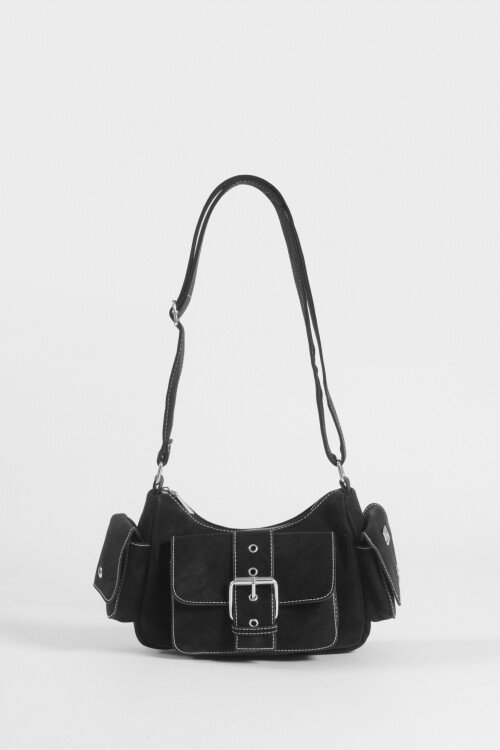 Bandolera con hebilla negro