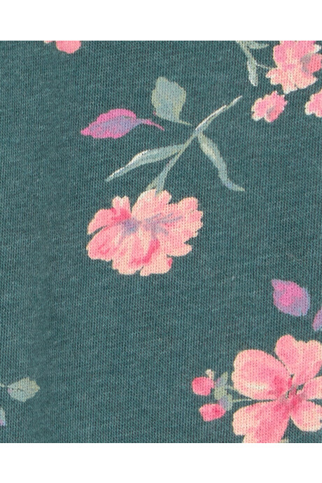 Pantalón deportivo de algodón, diseño floral Sin color
