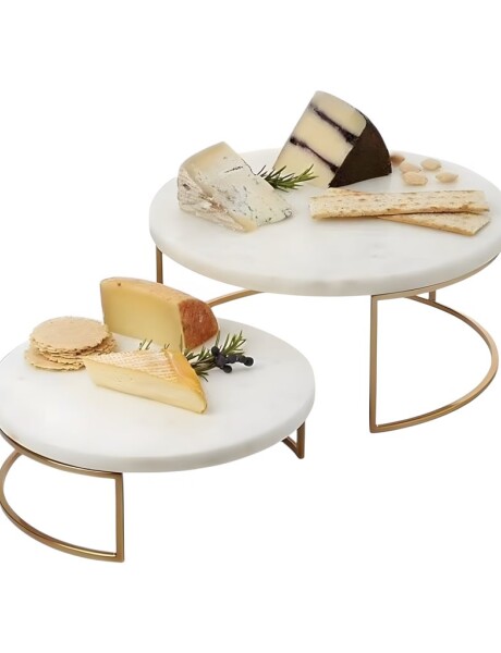 SET 2 SOPORTES MARMOL 25x10CM 20x7CM DORADO/BLANCO SET 2 SOPORTES MARMOL 25x10CM 20x7CM DORADO/BLANCO