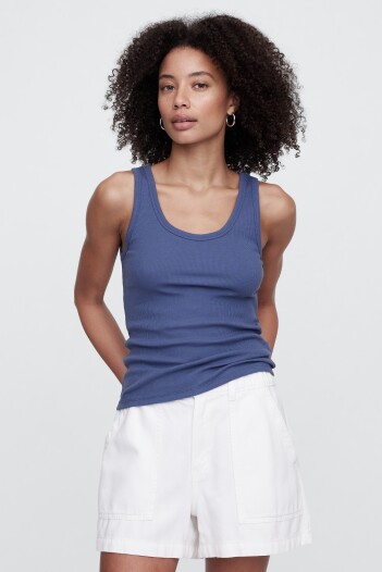 Musculosa Rib Mujer Quiet Blue