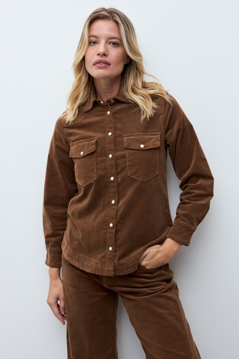 Camisa de pana tostado