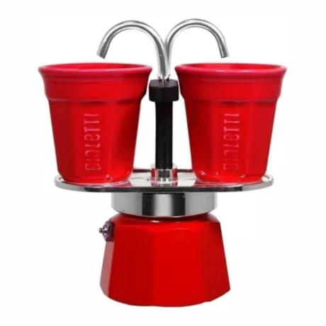 Cafetera BIALETTI Mini Set Express 2 Tazas Manual Italiana Roja Cafetera BIALETTI Mini Set Express 2 Tazas Manual Italiana Roja