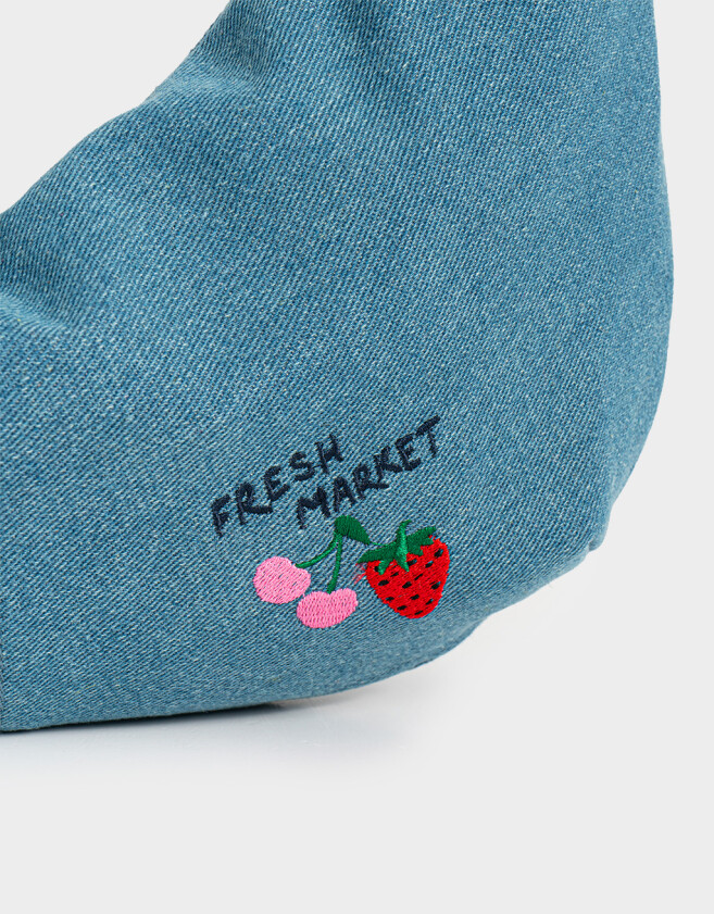 Bandoleras Bandolera Denim Con Charm - Azul Celeste