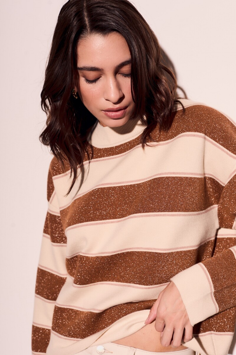 Sweater Rayado Camel